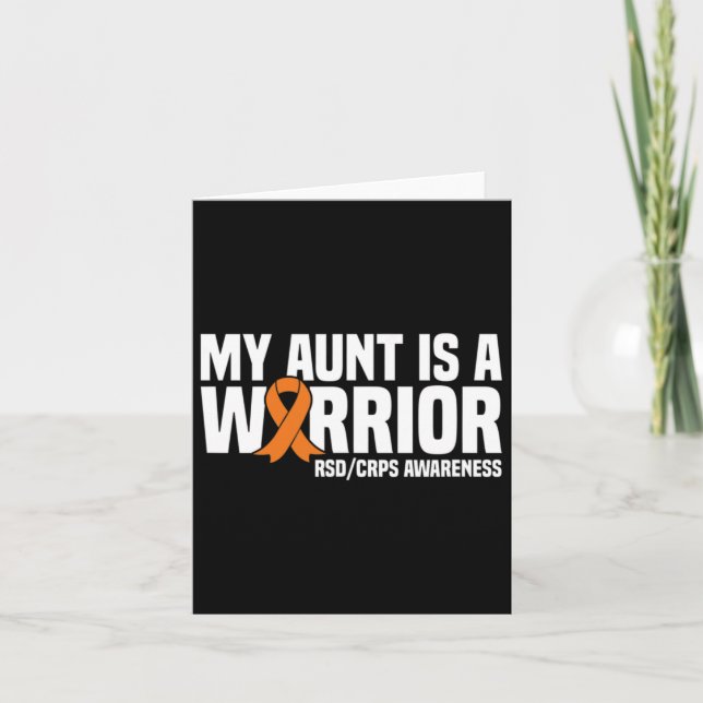 My Aunt Is A Warrior Orange Ribbon Rsdcrps Awarene Card (Front)
