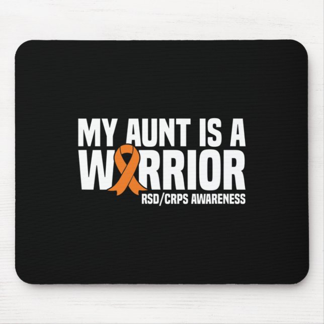 My Aunt Is A Warrior Orange Ribbon Rsdcrps Awarene Mouse Pad (Front)