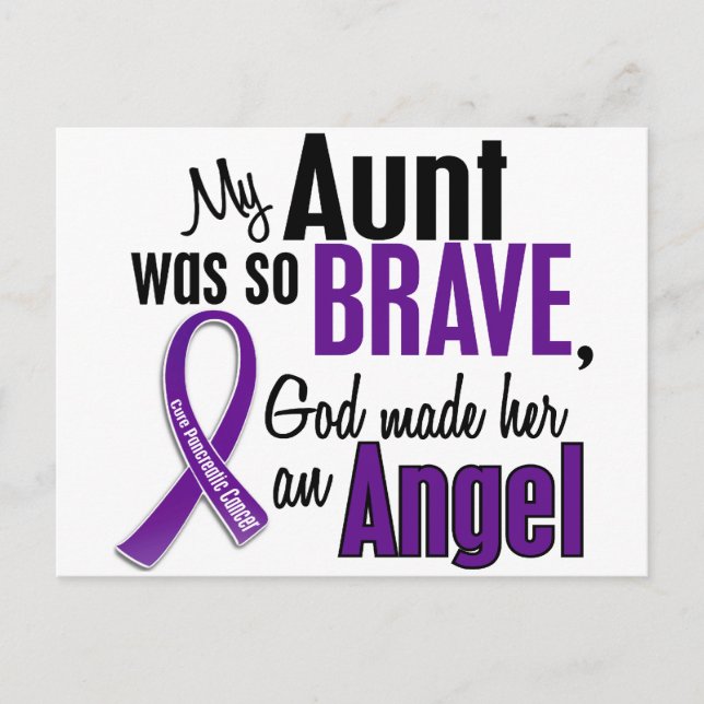 My Aunt Is An Angel Pancreatic Cancer Postcard (Front)