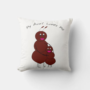 My Aunt Loves Me Ant Cute Aunt and Child Ant Cushion