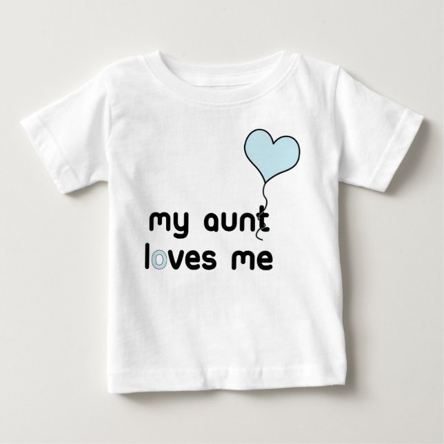 My Aunt loves me blue Heart Balloon Baby T-Shirt (Front)