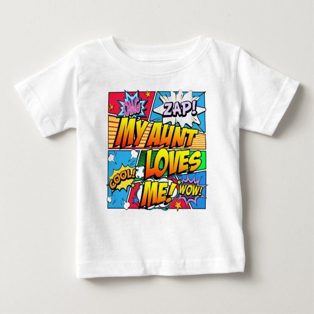 My Aunt Loves Me Comic Book Baby T-Shirt (Front)