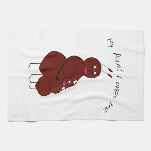 My Aunt Loves Me Cute Ant Family Hug Tea Towel