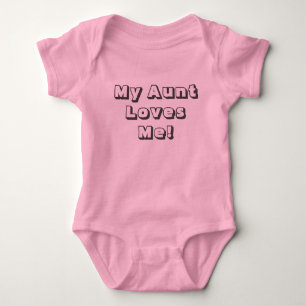 My Aunt Loves Me! in Dark Grey Lettering Baby Bodysuit