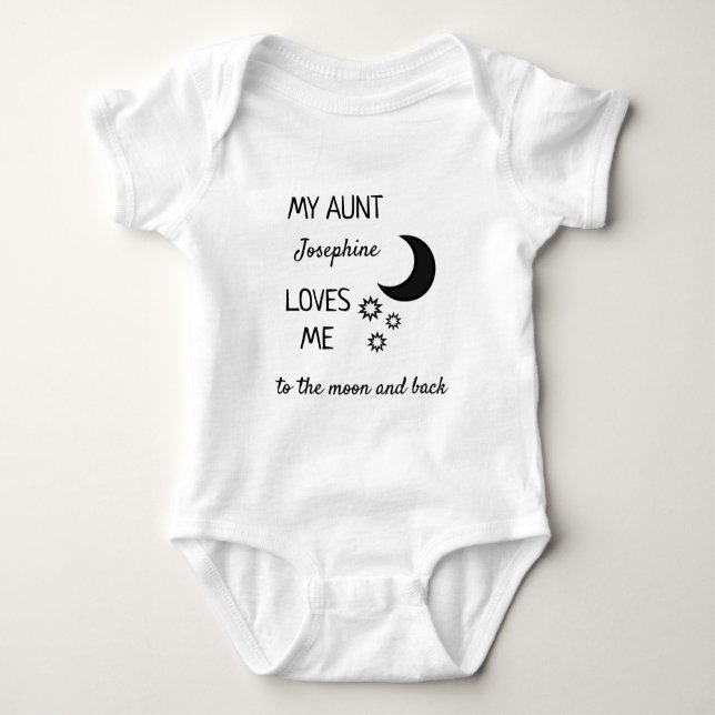 My Aunt loves me to the moon and back baby grow Bodysuit (Front)