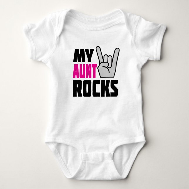 My Aunt Rocks - funny baby creeper (Front)
