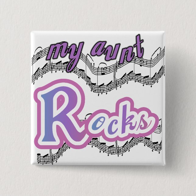 My Aunt Rocks Tshirts and Gifts 15 Cm Square Badge (Front)