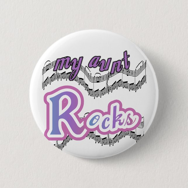 My Aunt Rocks Tshirts and Gifts 6 Cm Round Badge (Front)