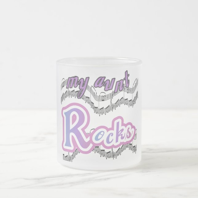 My Aunt Rocks Tshirts and Gifts Frosted Glass Coffee Mug (Center)