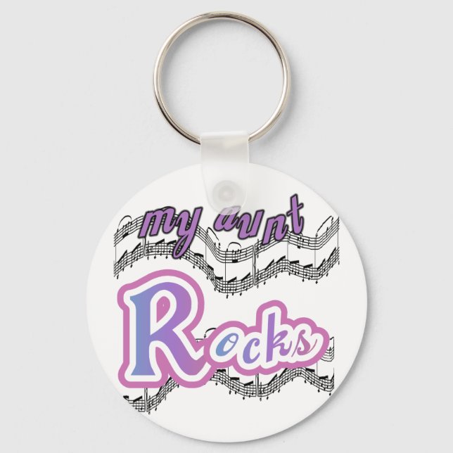 My Aunt Rocks Tshirts and Gifts Key Ring (Front)