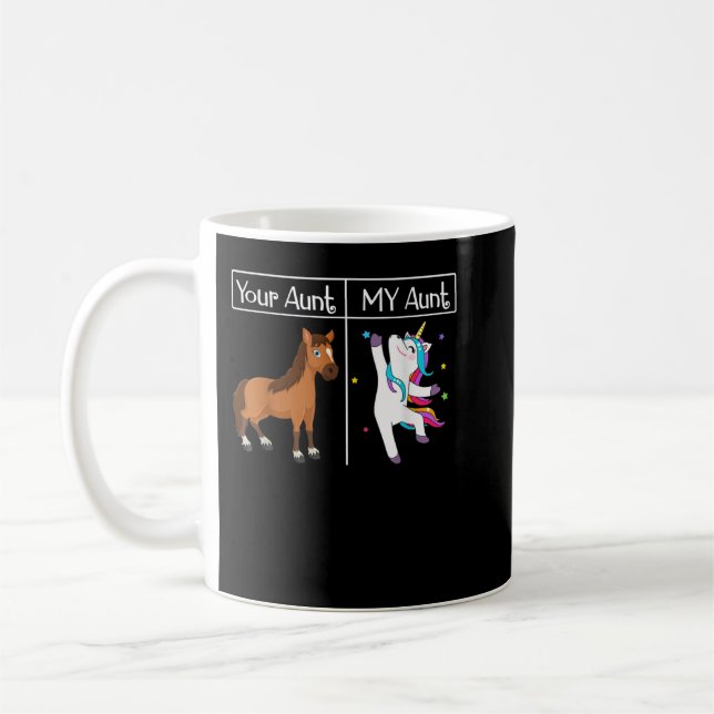 My Aunt Unicorn Funny & Cute Auntie Niece & Nephew Coffee Mug (Left)