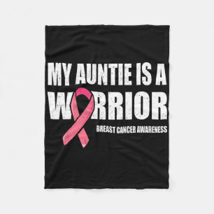 My Auntie Is A Warrior Breast Cancer Shirts Fleece Blanket