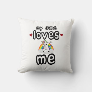 My Auntie loves me dabbing unicorns arrows hearts Cushion