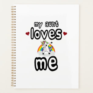 My Auntie loves me dabbing unicorns arrows hearts Planner