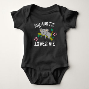 My Auntie Loves Me with Baby koala and Hearts Baby Bodysuit