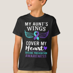 My Aunt's Wings Cover Heart Suicide Awareness Ribb T-Shirt
