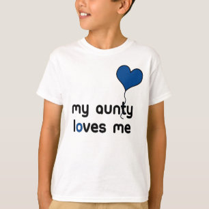 My Aunty loves me dark blue Heart Balloon T-Shirt