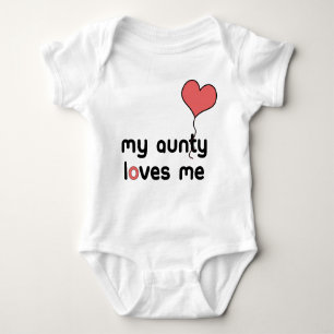My Aunty loves me Red Heart Balloon Baby Bodysuit