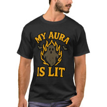 MY AURA IS LIT – Funny Halloween Ghost Tee Unisex