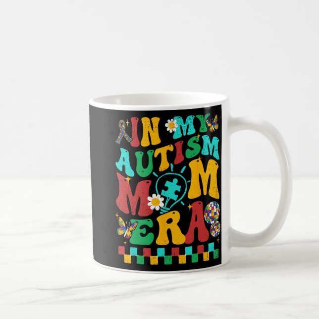 My Autism Mum Era Groovy Puzzle Piece Retro Mother Coffee Mug (Right)