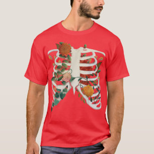 My Autumn Heart Skeleton rib cage with fall plants T-Shirt