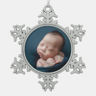 My baby 1st Christmas Snowflake Pewter Christmas Ornament