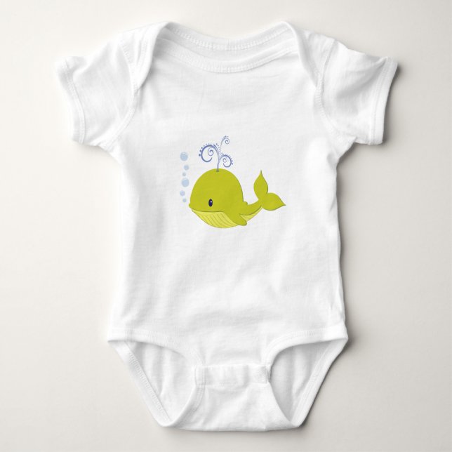 My Baby Green Whale Bodysuit (Front)