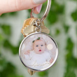 My Baby Photo Custom Key Ring<br><div class="desc">Your favourite baby photo on a keychain! Upload your own image to create your keychain for yourself or give as a gift to family,  friends,  parents and grandparents! The word love in a check script is featured over your photo.</div>