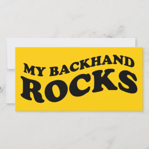 My backhand rocks tennis photo card