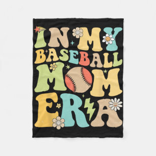 My Baseball Mum Era Funny Baseball Mama Mothers Da Fleece Blanket