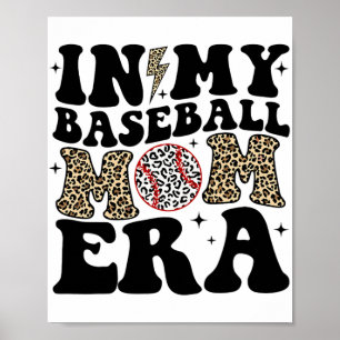 My Baseball Mum Era Leopard Mum Baseball Mama Moth Poster