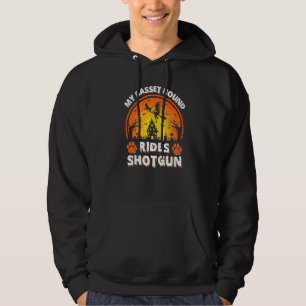 My Basset Hound Dog Ride Witch Shotgun Halloween Hoodie