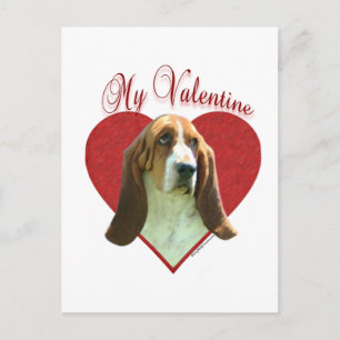 My Basset Hound Valentine Holiday Postcard