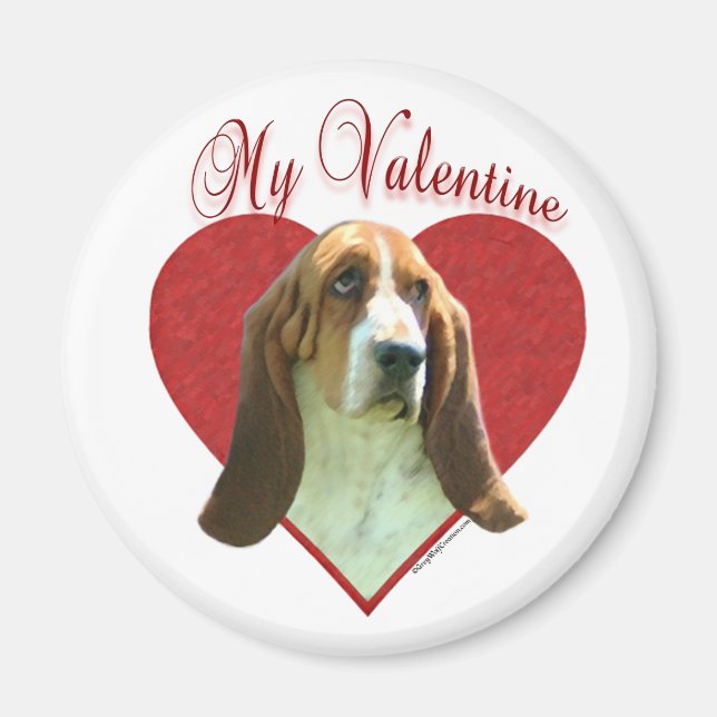 My Basset Hound Valentine Magnet (Front)