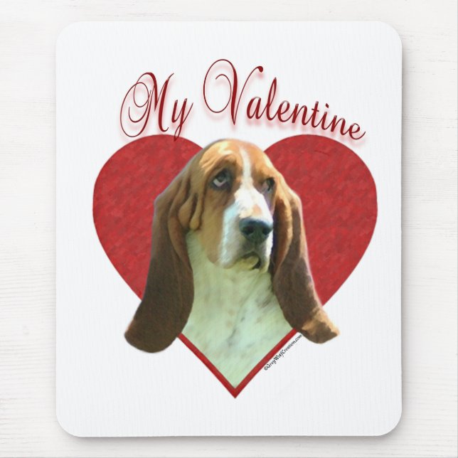 My Basset Hound Valentine Mouse Pad (Front)