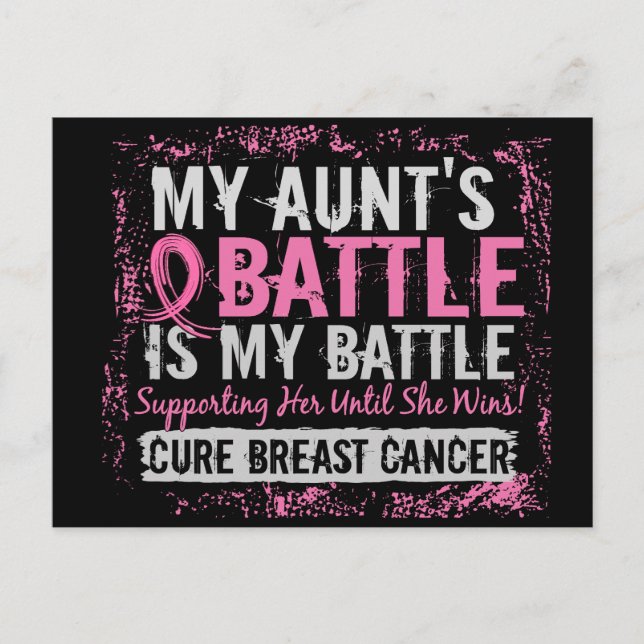 My Battle Too 2 Breast Cancer Aunt Postcard (Front)