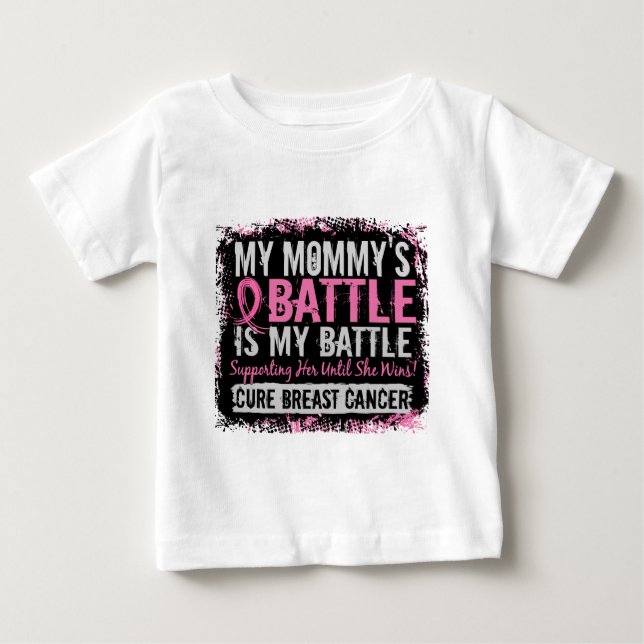 My Battle Too 2 Breast Cancer Mummy Baby T-Shirt (Front)