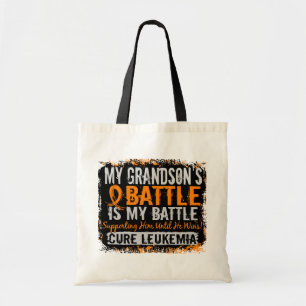 My Battle Too 2 Leukaemia Grandson Tote Bag