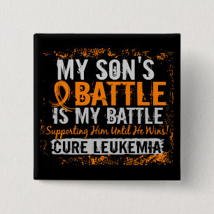 My Battle Too 2 Leukaemia Son 15 Cm Square Badge