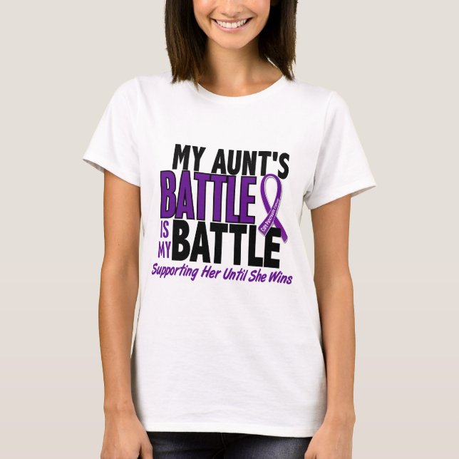 My Battle Too Aunt Pancreatic Cancer T-Shirt (Front)