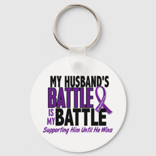 My Battle Too Husband Pancreatic Cancer Key Ring