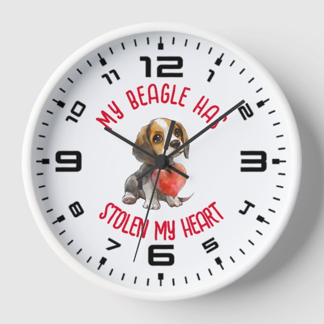 My Beagle Has Stolen My Heart Clock (Front)