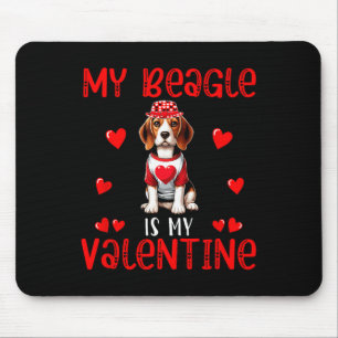 My Beagle Is My Valentine Hearts Costume Single Ow Mouse Pad