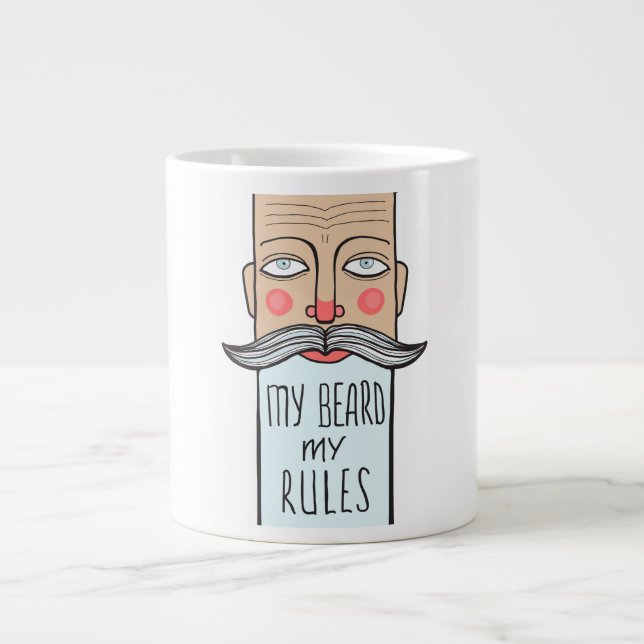 My Beard, My Rules Jumbo Coffee Mug (Front)