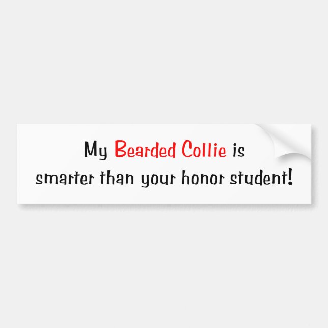 My Bearded Collie is smarter... Bumper Sticker (Front)