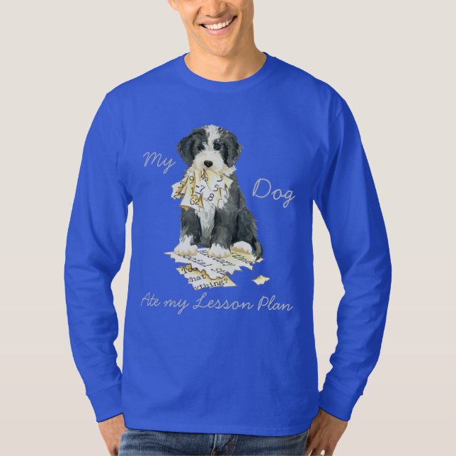 My Bearded Colllie Ate My Lesson Plan T-Shirt (Front)