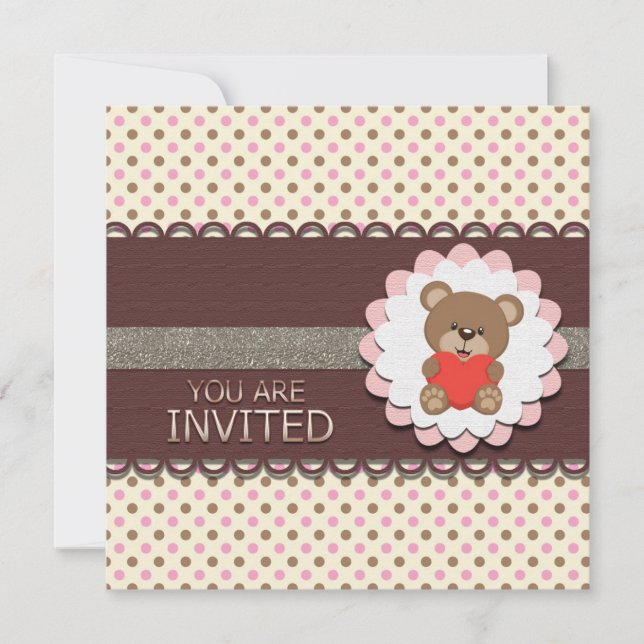 My Beary First Birthday Invitation (Front)