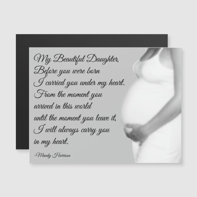 My Beautiful Daughter Mum Quote Poem Magnet Card (Front/Back)