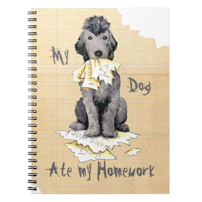 My Bedlington Terrier Ate My Homework Notebook (Front)