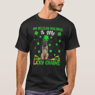 My Belgian Malinois Is My Lucky Charms St Patrick  T-Shirt